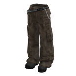 Bullet Belt Dark Emo Pants Brown