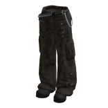 Bullet Belt Dark Emo Pants Dark Brown