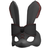 Bunny Rabbit Bow Masquerade Mask Black/Red