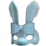 Bunny Rabbit Bow Masquerade Mask Blue/White