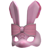 Bunny Rabbit Bow Masquerade Mask Pink/White