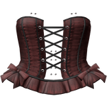 Burgundy Emo Moe Gothic Lace-Up Ruffle Corset