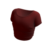 burgundy tight crop top tee