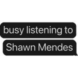 busy listening to Shawn Mendes text bubble