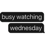 busy watching wednesday text bubble