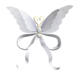 Butterfly Bow Head Adornment in White
