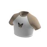 🦋 Butterfly Crop top Shirt - Beige