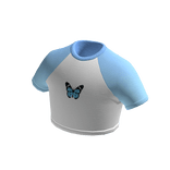 🦋 Butterfly Crop top Shirt - Blue