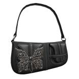 Butterfly Crystal Soft purse 2000s (Black)