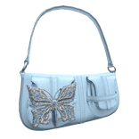 Butterfly Crystal Soft purse 2000s (Blue)