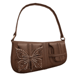 Butterfly Crystal Soft purse 2000s (Brown)