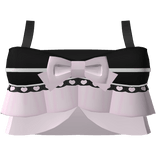 ♡ black & pink cute bow cropped top