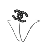 ↄc Studded Black Pendant in Mouth