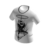 Camiseta blanca calavera con cadena