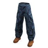 Camo Cargo Pants with Work Boots Blue