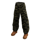 Camo Cargo Pants with Work Boots Green