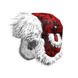 camo red chunky fluffy fur ushanka