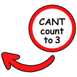 cant count to 3 pointing circle