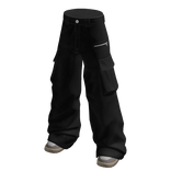 Cargo Pants Black Urban Baggy Cargos Canvas Y2K