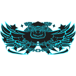 Cartoony Black & Blue Hood Chains Wings Aura Combo