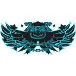 Cartoony Black & Blue Hood Chains Wings Aura Combo
