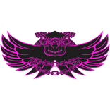 Cartoony Black & Pink Hood Chains Wings Aura Combo