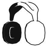 Cartoony Black and White Headphones