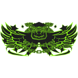 Cartoony Black&Green Hood Chains Wings Aura Combo