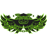 Cartoony Black&Green Hood Chains Wings Aura Combo