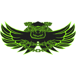 Cartoony Black&Green Hood Chains Wings Aura Combo