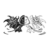 Cartoony black&white Hood Star Dragon Wings Combo