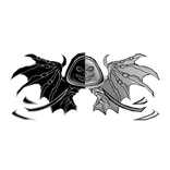 Cartoony black&white Hood Star Dragon Wings Combo