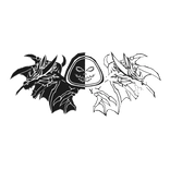 Cartoony black&white Hood Star Dragon Wings Combo