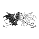 Cartoony black&white Hood Star Dragon Wings Combo