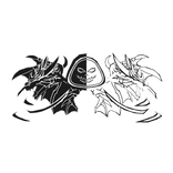 Cartoony black&white Hood Star Dragon Wings Combo