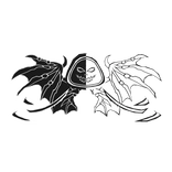 Cartoony black&white Hood Star Dragon Wings Combo