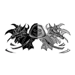 Cartoony black&white Hood Star Dragon Wings Combo
