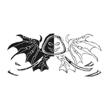 Cartoony black&white Hood Star Dragon Wings Combo