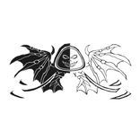 Cartoony black&white Hood Star Dragon Wings Combo