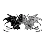 Cartoony black&white Hood Star Dragon Wings Combo