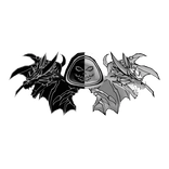 Cartoony black&white Hood Star Dragon Wings Combo
