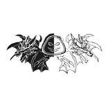 Cartoony black&white Hood Star Dragon Wings Combo