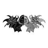 Cartoony black&white Hood Star Dragon Wings Combo
