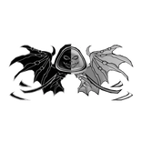 Cartoony black&white Hood Star Dragon Wings Combo