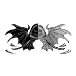 Cartoony black&white Hood Star Dragon Wings Combo