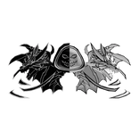 Cartoony black&white Hood Star Dragon Wings Combo