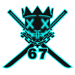 Cartoony Blue 67 Chain Necklace Mask Combo