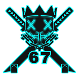 Cartoony Blue 67 Chain Necklace Mask Combo