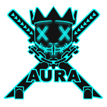 Cartoony Blue AURA Chain Necklace Mask Combo