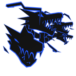 Cartoony Blue Dragon Heads